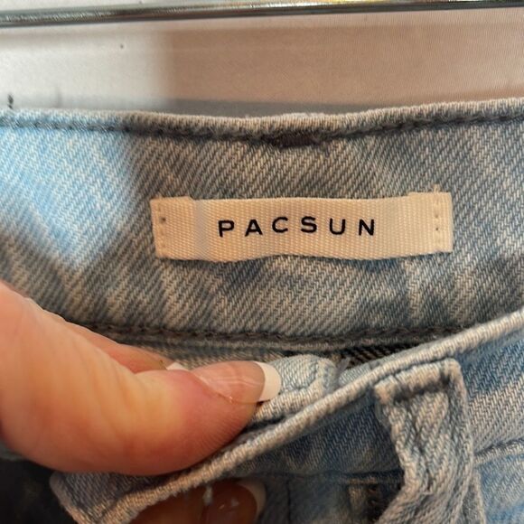 Pacsun Patchwork Baggy Wide leg High Rise Jeans. Size 24. - Picture 6 of 9